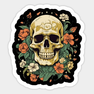 American Traditional Skull tattoo art Sticker